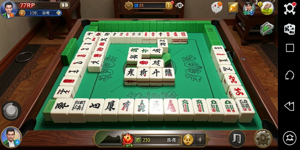 Screenshot gameplay 77RP menunjukkan suasana seru dan menantang Mahjong.