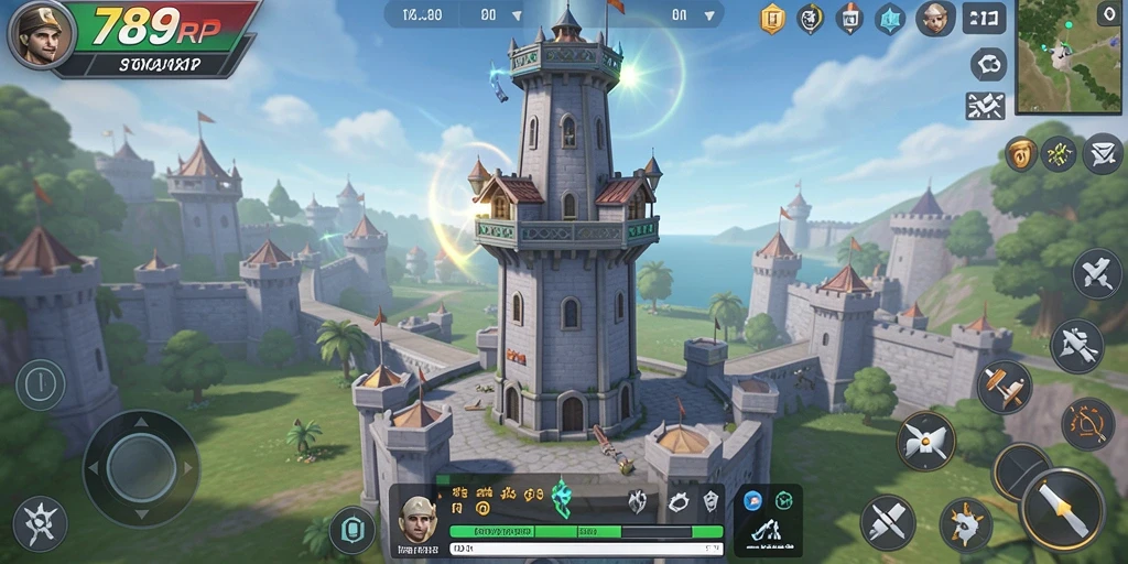 Tampilan gameplay menara pertahanan yang mendebarkan di 789RP.