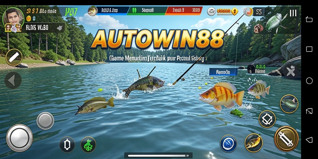Tangkapan besar dalam gameplay memancing yang mendebarkan.