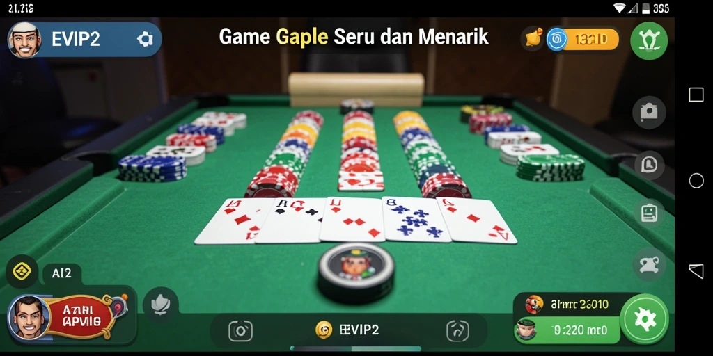 Screenshot gameplay EVIP2 menampilkan serunya bermain Gaple.