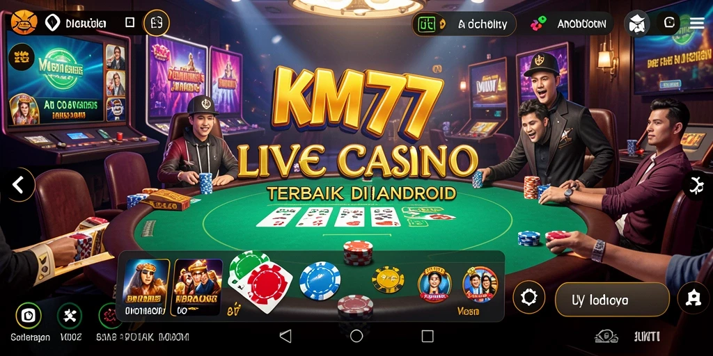 Screenshot gameplay KM777 menampilkan dealer live yang profesional dan suasana kasino yang nyata.