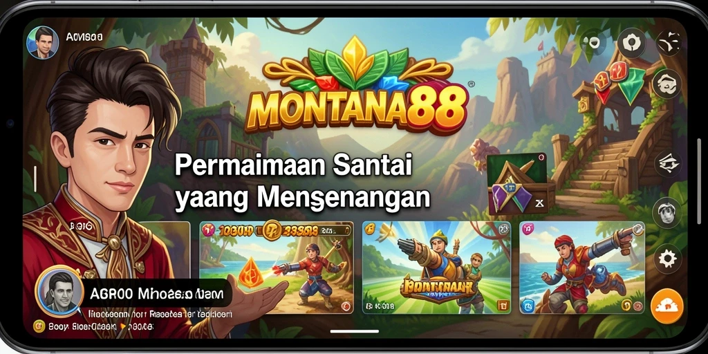 Tampilan gameplay menarik dari MONTANA88 dengan grafis cerah.