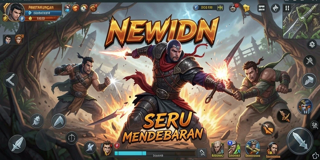 Gameplay Fighting intens di NEWIDN dengan karakter unik.