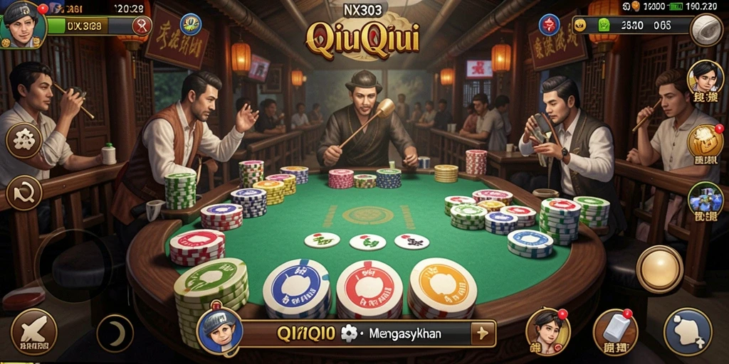 Tampilan gameplay QiuQiu yang menegangkan di NX303.