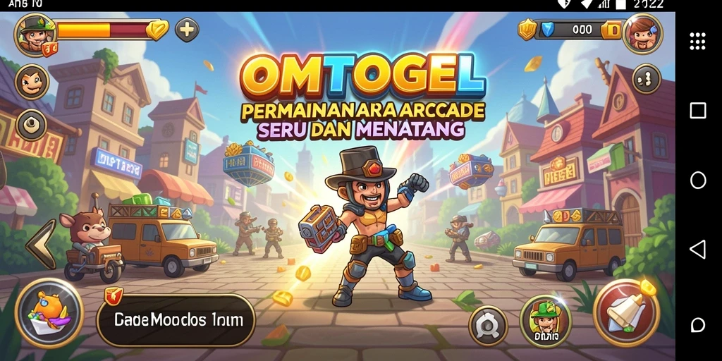 Screenshot utama OMTOGEL menampilkan aksi seru dalam permainan Arcade.