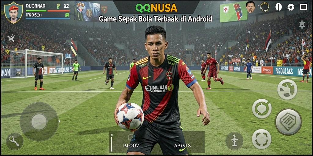 Tampilan permainan sepak bola yang dinamis dan menyenangkan.