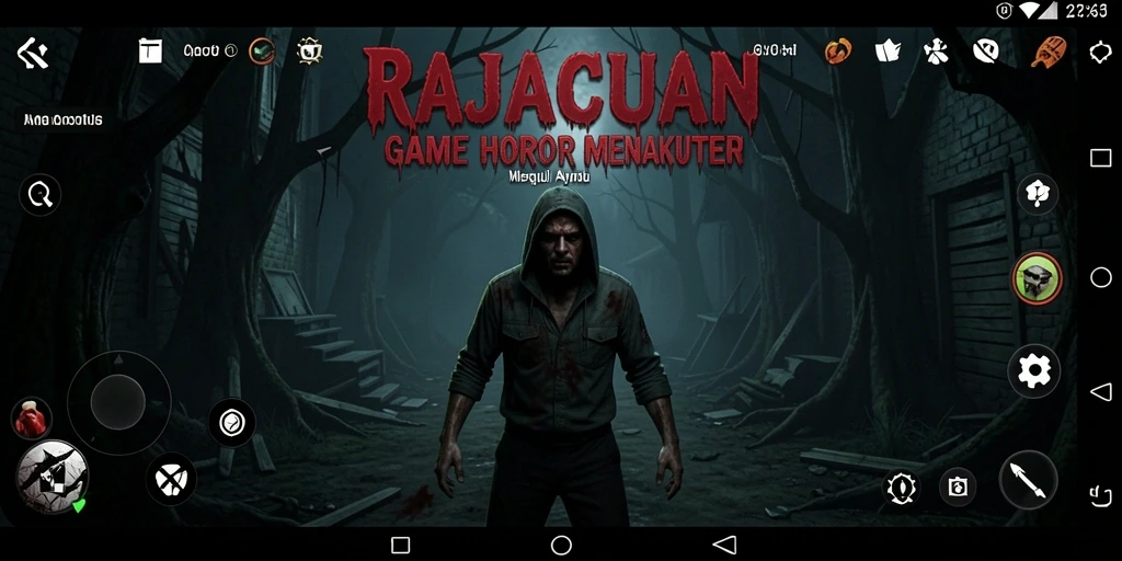 Tampilan gameplay RAJACUAN yang menakutkan dan penuh ketegangan.