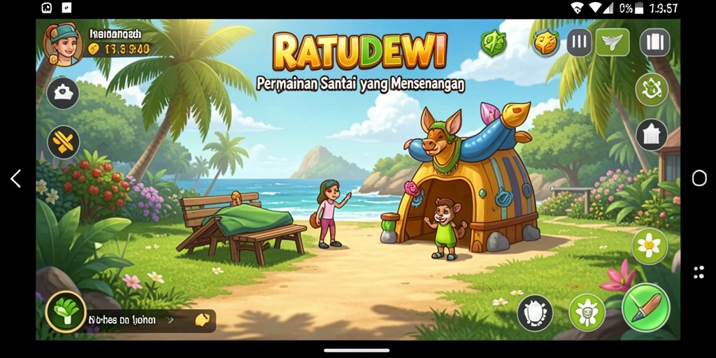 Screenshot gameplay RATUDEWI yang menghibur dan penuh warna.