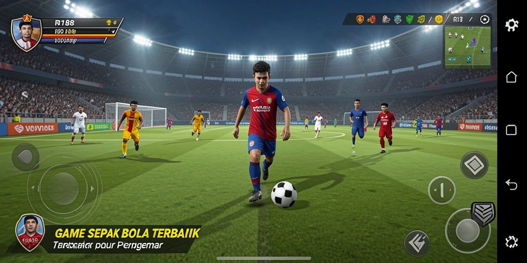 Tampilan gameplay RI188 yang menghadirkan aksi sepak bola yang seru.