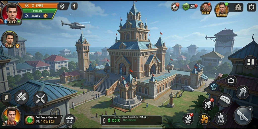 Screenshot gameplay RPRR menampilkan pertempuran seru di menara pertahanan.
