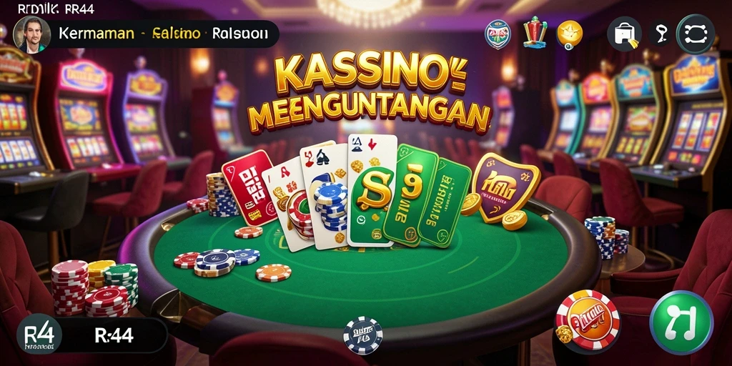 Screenshot RR44 menampilkan gameplay yang mendebarkan dalam suasana Kasino.