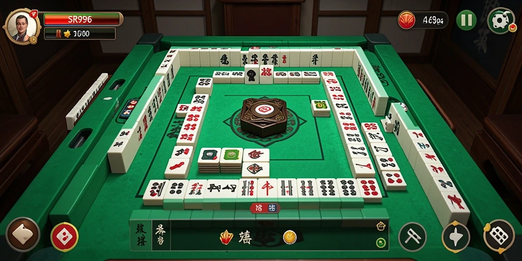 Screenshot gameplay SR996 menampilkan aksi seru permainan Mahjong.