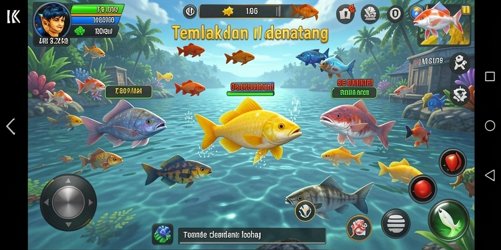 Screenshot ZK3 menampilkan aksi seru dalam permainan Tembak Ikan.
